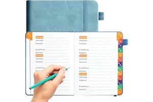 GÉNÉRIQUE Carnet De Mots De Passe - Carnet De Mots De Passe | Livre Organisateur De Mots De Passe D'ordinateur Avec Onglets Alphabétiques | Carnet De Mots De Passe D'enregistrement D'adresse De Poche Pour Les D