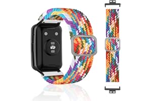 SeNool Bransoletka kompatybilna z Huawei Watch Fit/Fit New/Fit, Elegant/Fit SE, nylonowy, sportowy pasek do Huawei Watch Fit / Fit New/Fit Elegant/Fit Special Edition, kolor tęczy