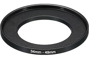 PATIKIL 34mm-49mm Metall Aufstiegsring Kameraobjektiv Filter Adapter Ring Aluminum Filter Adapter Ring für Kameraobjektiv Haube Schwarz