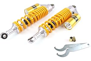 Bruce & Shark Ammortizzatori posteriori 2 pezzi 13,5 "340 mm con ammortizzatore ad aria adatti per Har-ley Ducati Yellow