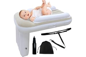 ‎ALOUWEEKUKY alouweekuky Kinderbett Flugzeug Aufblasbare Tragbarer Baby Flugzeug Bett mit Luftpumpe und Sicherheitsgurt, passt zu den meisten Sitztypen, Geeignet für Flugzeuge, Züge und Outdoor-Aktivitäten