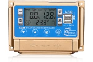 SUNYIMA Régulateur de charge solaire MPPT 30 A, chargeur solaire 12 V/24 V, mise au point automatique, charge de suivi MPPT avec écran LCD Bluetooth, double USB, régulateur de charge, plusieurs modes