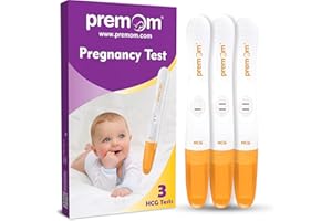 Test de Grossesse Précoce 10 UI/L, Premom 3 hCG en Stylo Urinaire Fiable Rapide et Facile avec l'Application Gratuite