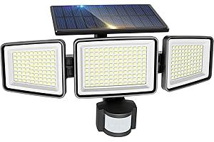 nipify Solar Lights Outdoor, 302 LED Solar Lights Outdoor Motion Sensor PIR IP65 Waterproof Solar Flood Lights for Garage Front Door Wall Driveway