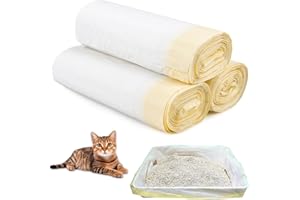 FINZOO Cat Litter Tray Liners,30Pcs Scratch Resistant Kitty Litter Tray Bags with Drawstring,94 x 45cm Leak Proof Cat Litter Bags Heavy Duty Liner Bags for Pet Cat Litter Box Pan