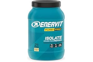 Enervit Pure-Pro Proteine in Polvere Isolate Whey Protein Grass-Fed Gusto Vaniglia,100% Proteine del Siero del Latte, Concentrato con Vitamina B6, Carica Proteica Post Workout, con Vitamina B6, 630 g