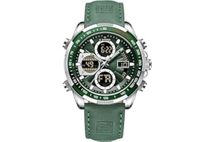 Naviforce Orologi digitali militari da uomo Orologio analogico al quarzo impermeabile Orologio sportivo multifunzionale in pelle