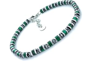 SAGA GIOIELLI® Bracciale Uomo Rondelle Colorate Acciaio