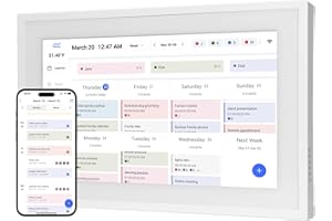 HoziRes Digital Calendar, 10.1 Inch Electronic Calendar & Smart Chore Chart, 2025 Family Planner Full HD Touchscreen Display for Home Organization, 32GB Memory Sync Schedules & Share Moments via App