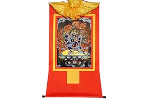 Gandhanra Thangka Tibétain - Dorje Phurba Vajrakilaya Thangka - Peinture Tantrique Bouddha à Dorure - Tapisserie Mural pour Décoration Zen - Méditation et Relaxation Spirituelle