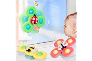 SYHLN Travel Toys for Toddlers on Plane, Baby Bath Toys for 1 2 Year Old Boys Girls Gifts, Baby Sensory Toys 0 6 12 Months, Suction Cup Spinner Toys, Spinning Toys Gifts for 1 2 Year Old Boys Girls