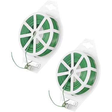 4 Rouleaux De Fil De Jardinage GAJUS - 50 Mètres Chacun - Vert - Avec Distributeur Et Cutter - Pour Attacher Plantes, Organiser Câbles, DIY