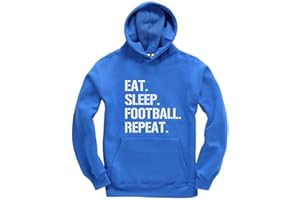 New Spirit Original Eat Sleep Football Repeat Funny Unisex Kids Hoodie Jumper Footy