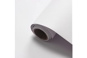 WADILE Carta da Parati Adesiva Monocolore – Rivestimento Murale Autoadesivo Impermeabile, per Cucina, Soggiorno, Camera da Letto e Bagno, Facile da Applicare e Rimovibile Bianco 40cm x 5m