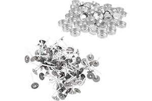 COHEALI 100 Sets Candle Aluminum Shell Set Homemade Ornament Kits Ornament Container Snackle Box Container Metal Tealight Tins Tealight Wicks for Candlemaking Empty Tealight Cups Snack Box