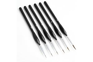 WENGX Fine Detail Paint Brushes with Triangular Handles,6 Miniature Brush for Acrylic,Watercolor,Wargaming figures,Oil Painting,Nail, Models