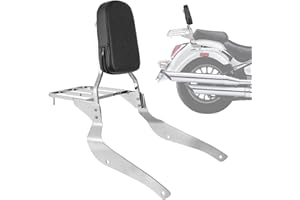 DSISIMO Chrome Backrest Sissy Bar With Luggage Rack Backrest Pad Compatible With For Suzuki Boulevard M50 C50 2005-2012 Volusia VL800 VZ800 VL800 VL800T 2001-2004