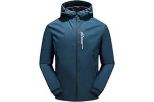 Harpily Homme Imperméable Coupe-vent avec Capuche Stormbreak Jackets Waterproof Shell Pluie Bouclier Blouson Adulte Veste Homme Coupe-Vent pour activité en plein air, pour homme