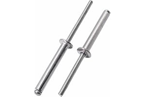 SKIR'CO 150 remaches ciegos de aluminio de 4,8 x 30 mm, mandril de acero, remaches pop, cabeza de cúpula, remaches DIN 7337