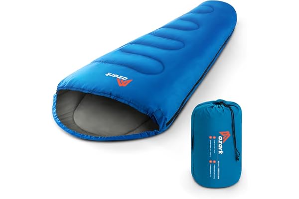 azark Sac de Couchage de qualité supérieure, 350 g/m², léger et imperméable, 4 Saisons de Camping, randonnée et Plein air, Sac de Couchage pour Adultes et Enfants