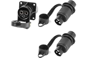 AGRISHOP 2X Prise Remorque Male 3broches et 1x Prise Remorque Femelle 3broches 12v 24v Connecteur Electrique pour Agricole Tracteur