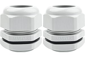 Lot de 2 presse-étoupes M36 en Hanibos - Étanche IP68 - Entrée de câble - Gris - Presse-étoupes réglables pour extérieur et jardin