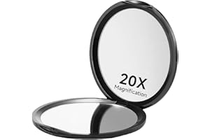 Zernblend Specchio Compatto da Tasca con Ingrandimento 1X/20X, Ideale per Viaggio, Specchio Ingranditore 20 Volte, Specchio da Viaggio, Specchio Cosmetico