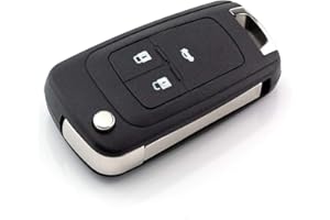 C.D.R. 3 Tasten Ersatz Klappschlüssel Gehäuse mit Rohling kompatibel mit Opel Adam Ampera Astra Cascada Corsa Insignia Vectra Zafira C etc.. Funk Fernbedienung