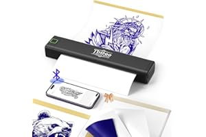 BORN4SHIP Termocopiadora Tattoo, P84 Impresora Termica Tattoo, Dispositivo Tattoo Transferencia Estarcido Portátil para Principiantes con Papel, Compatible con Android & iOS