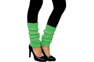 Oblique Unique® Calentadores sexis para mujer, para fiestas temáticas de los años 80, carnaval, danza, aeróbic, accesorios para disfraz, colores neón a elegir (verde neón)