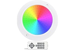 ‎KWODE KWODE 20W RGB LED Poolbeleuchtung Wasserdicht IP68 Unterwasserscheinwerfer，Oberflächenmontage, 12V AC/DC Schwimmbad Lampe mit Fernbedienung，Für Schwimmbad/Landschaft/Brunnen Beleuchtung