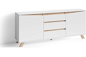 byLIVING Sideboard Valentin mit robuster Melamin Oberfläche in der modernen Kombination Artisan Eiche mit weiß, 2 Türen und 3, Holzwerkstoff, B 180, H 80, T 38 cm
