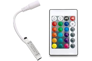 Electronic Spices 12V DC Mini LED Strip RGB Remote Controller 24-Key RF Wireless Remote For RGB LED Light Strip
