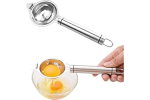 SOGHO 1 separador de huevos, separador de yemas de huevo, acero inoxidable, separador con mango, separador de yemas de huevo, separador de proteínas para separar claras de huevo y yemas de huevo, para