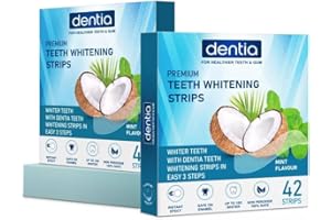 Dentia Teeth Whitening Strips, Gentle for Sensitive Teeth, Professional Effect to Remove Stains (42 Strips,21 Pouches)