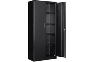 ‎SIGHTLIFE Sightlife Aktenschrank abschließbar mit 2 Türen Metallschrank Stahlschrank Mehrzweckschrank Metall Büroschrank Einstellbare Regale Aufbewahrungsschrank für Büro Haus Garage 170X78X39cm Schwarz