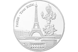 FOPYTU Moneta Commemorativa della Torre Eiffel, Parigi Collection Coin Architeral Art Commorative Coin Challenge Coin