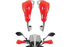 WODHMIEY Universal Motorcycle Hand Guards, Adjustable, Aluminium Alloy&PP Plastic, Impact Resistant, Protects Hands from Rain, Dust & Mud, Silver Handle, Multiple Colours Available