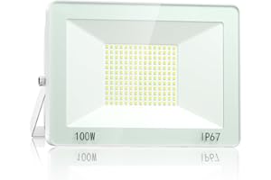 VRTOGTHE 100W Projecteur LED Extérieur, 180 Puces 10000LM Spot LED Extérieur, Blanc Froid 7000k IP67 Étanches Eclairage Exterieur pour Terrasse, Cour, Jardin, Garage Et Usine