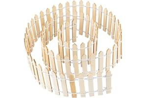 Ideen mit Herz Mini Valla de Madera, 90 cm de Largo, Recortable, Valla pequeña para Manualidades y decoración, modelismo, casa de muñecas, terrario, jardín, Maceta (Diseño 2, 5 cm de Alto, Natural)