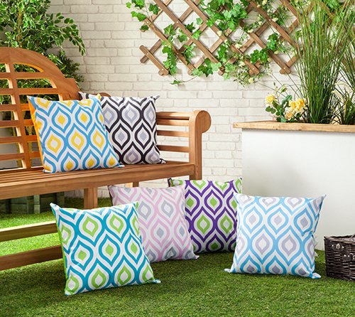 Schwarz & Grau Geometrisch Design Wasserfest Außen Gefüllt Polster für Stock/Gartenmöbel - 2