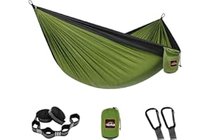 AnorTrek Camping Hängematte, superleichte tragbare Fallschirm Hängematte mit Zwei Baumgurten Einzel oder Doppel Nylon Reisebaum Hängematten