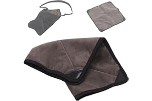 Zunate Tkanina do owinięcia aparatu, 50 × 50 cm / 40 × 40 cm flanelowa szara regulowana ochronna na lustrzankę DSLR wokół etui osłona tkaniny, mała i duża kwadratowa osłona ochronna na aparat, do osłony obiektywu DSLR (mała)