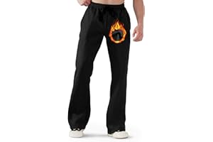 ineepor Pantalon Jogging Homme Pantalons de Sport Homme Semi-évasé Survetement Hiver Chaud Doux Doublé Polaire Coton Large Ample Baggy Décontracté Taille Elastique Casual Pants avec Poches XS-5XL