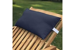 Original Sleep Company Head Pillow For Sunlounger - Comfortable Hollow-Fibre Sun Lounger Head Cushion for Garden Patio Sunbed and Deckchair, Machine Washable - 50cm x 25cm, Navy Blue, Pack of 1