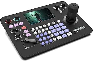 Zowietek Pro PTZ Kamera-Joystick-Controller, NDI-Unterstützung, automatische Kameraerkennung, PTZ-Kamera-Gruppenanrufe, serielle und analoge Steuerung, HDMI-Ausgang, 5-Zoll-LCD-Display, Tally Light
