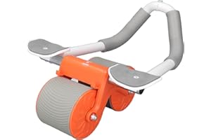 ‎ASIXXSIX Automatisches Rebound-Bauchrad, Bauchroller Automatischer Rebound mit Ellbogenstütze Rutschfeste Doppelräder Bauchtrainer mit Kniepolster für Bauchmuskeltraining
