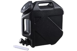 RUYI Kanister na wodę z kranem i zakrętką, kempingowy kanister na wodę, nie zawiera BPA, przenośny zbiornik na wodę pitną, z uchwytem, do przyczepy kempingowej, na piknik, wędrówki, przezroczysty,