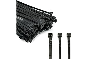 ERKO Bridas Plastico Negro UV 200 x 2,5mm 100 unidades soporte para cables, Resistente a temperatura, Para Oficina, Hogar, Exteriores, al jardín