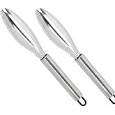 Stainless Steel Fish Scaler, Fish Scaler, Fish Scale Remover, Cleaning Peeler Fish Scaler Saw Tooth Scaler Tool (Silver 2Pcs)